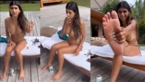Mia Khalifa – Topless Outdoor Feet Tease